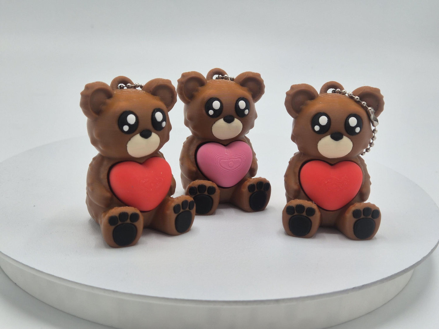 Cute Teddy Bear with Heart Fidget Clickers Keychains | Great Gift Idea!