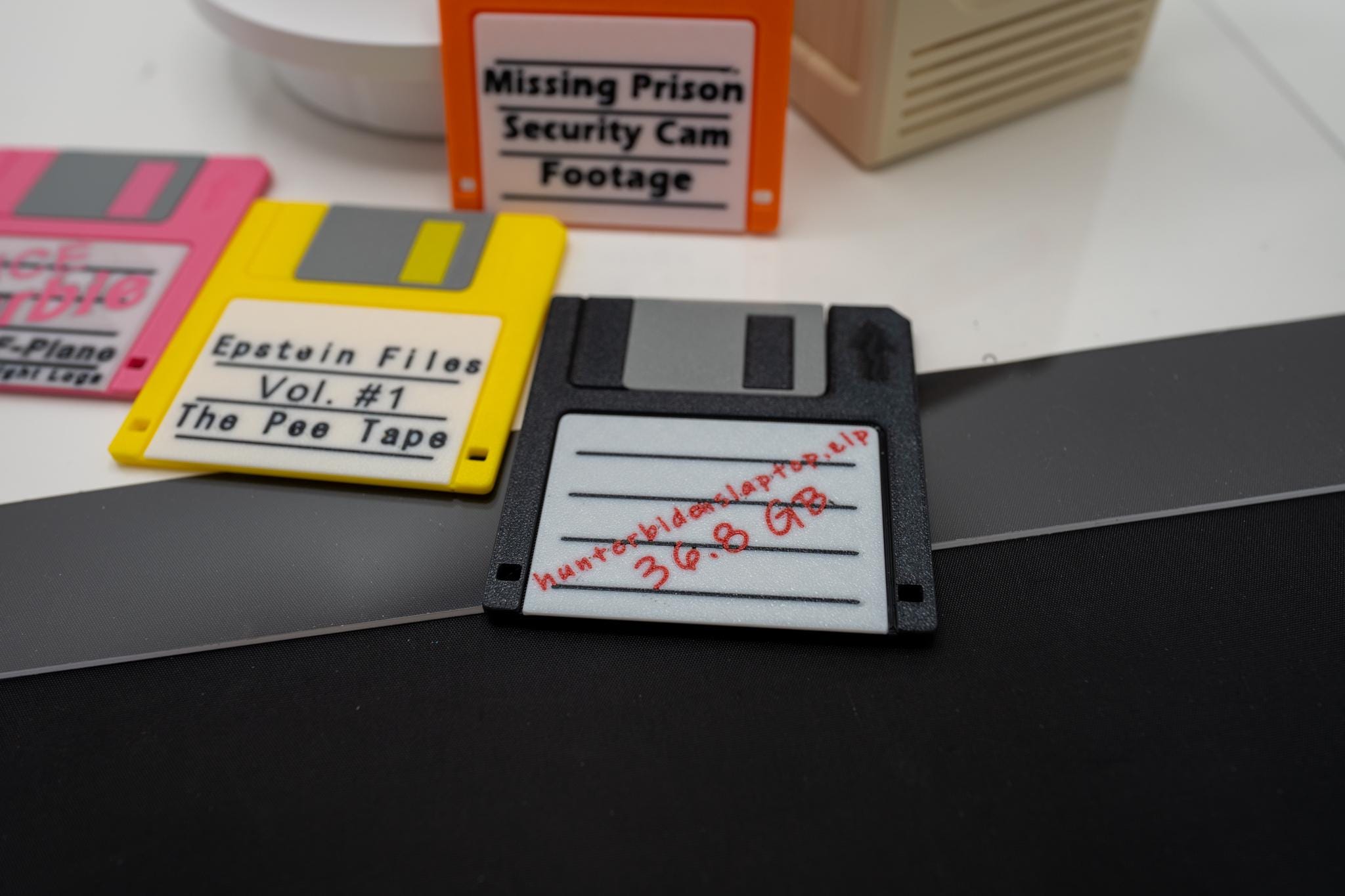 Epstein Files / Funny Political Nostalgic Floppy Disk Coasters - Working Set of 8 that Clicks!