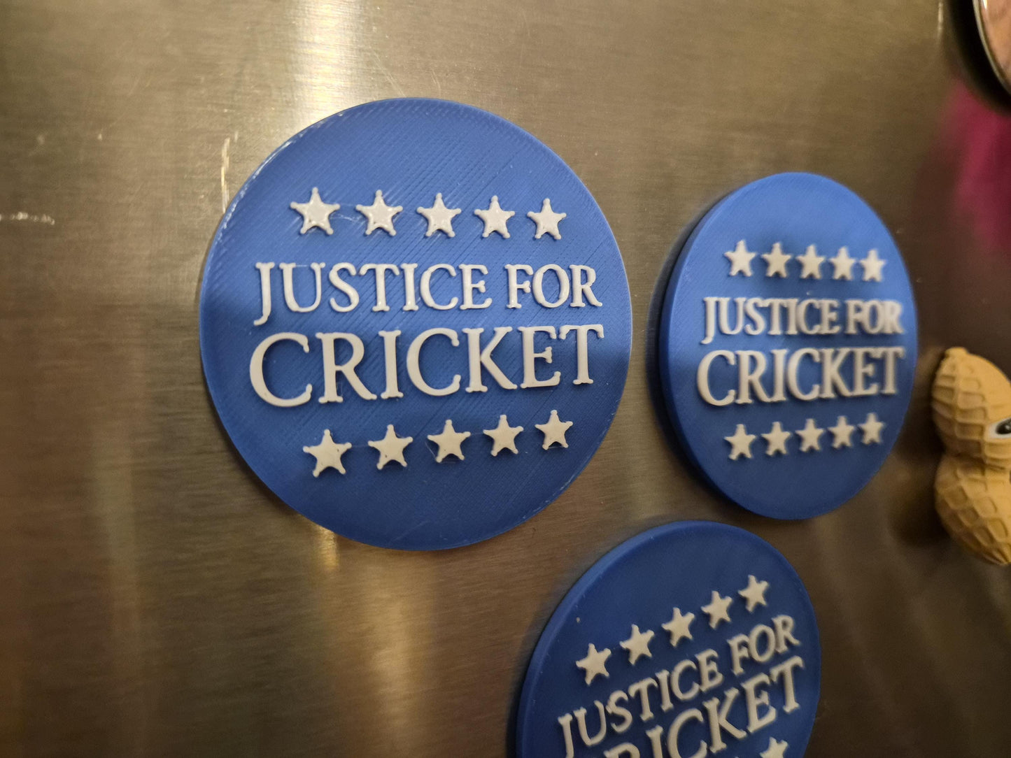 Justice for Cricket Refrigerator Magnets - Whimsical Political Fridge Magnets!