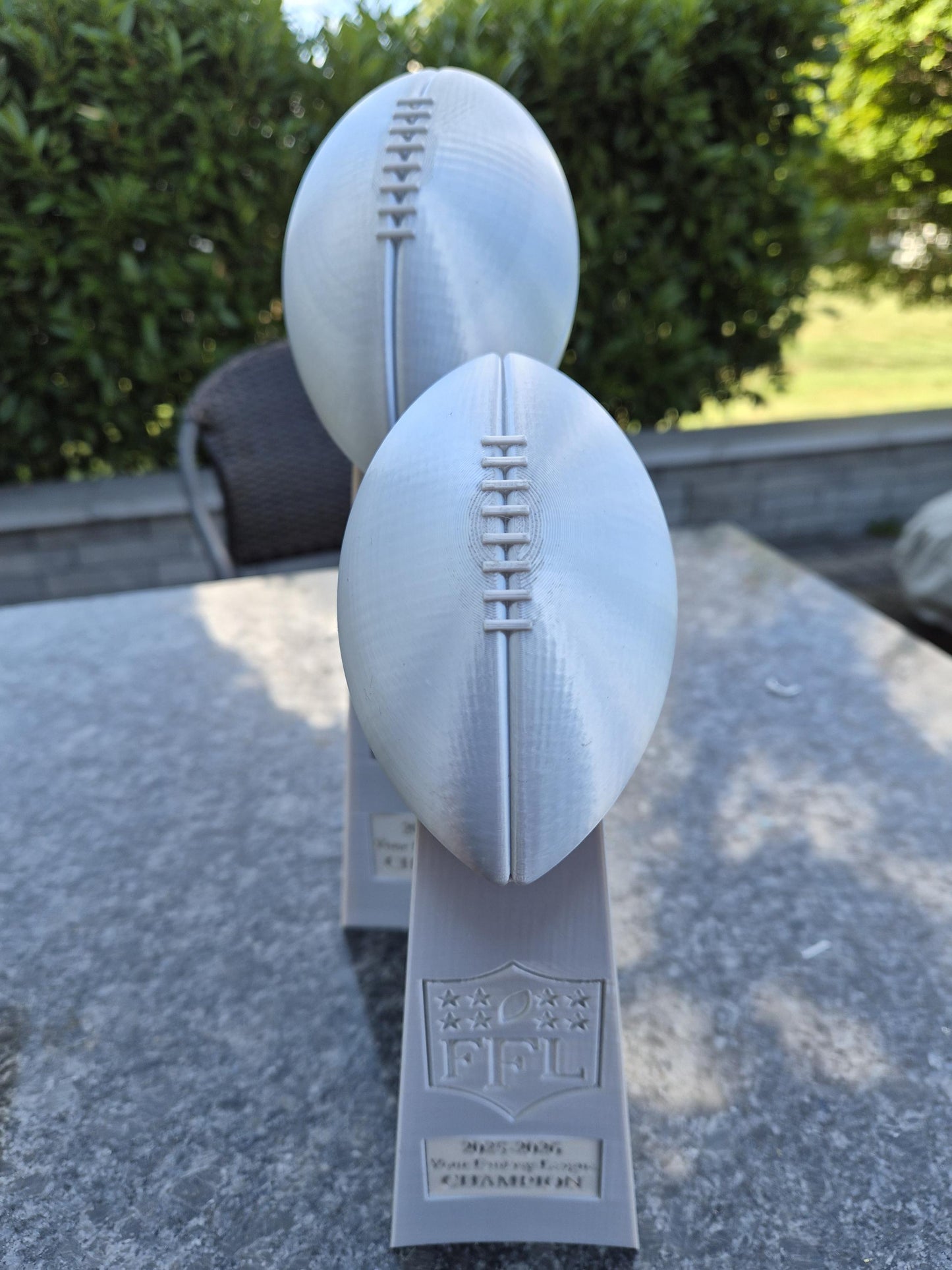 Fantasy Football 3D-Printed Trophy with Custom Winner / Year Insert