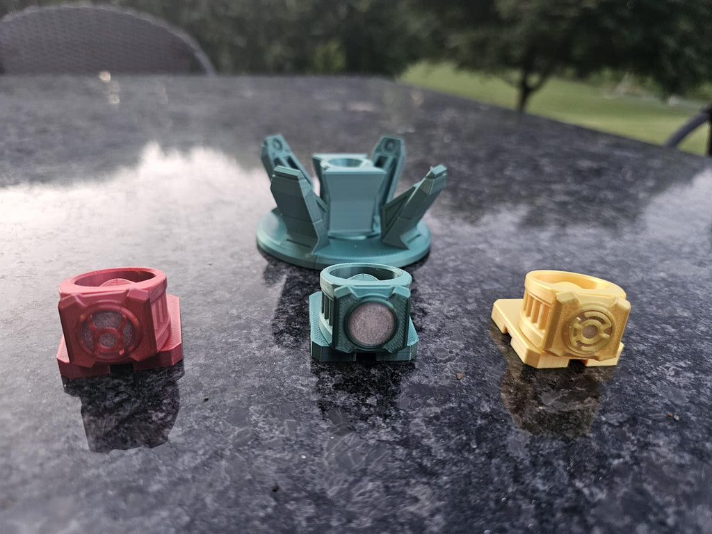 Lantern Corps - Working LED Light Up Cosplay Rings - Green Orange Red Yellow Lantern / Lanterns