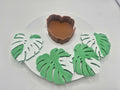 Monstera Mini Coaster Set of Four - 3D Printed - 4 Coasters with Different Designs