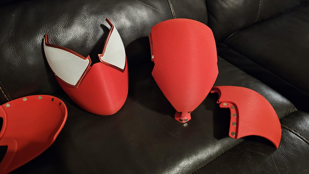 Scarlet Spider-Man Helmet - 3D Printed Cosplay / Display / Halloween