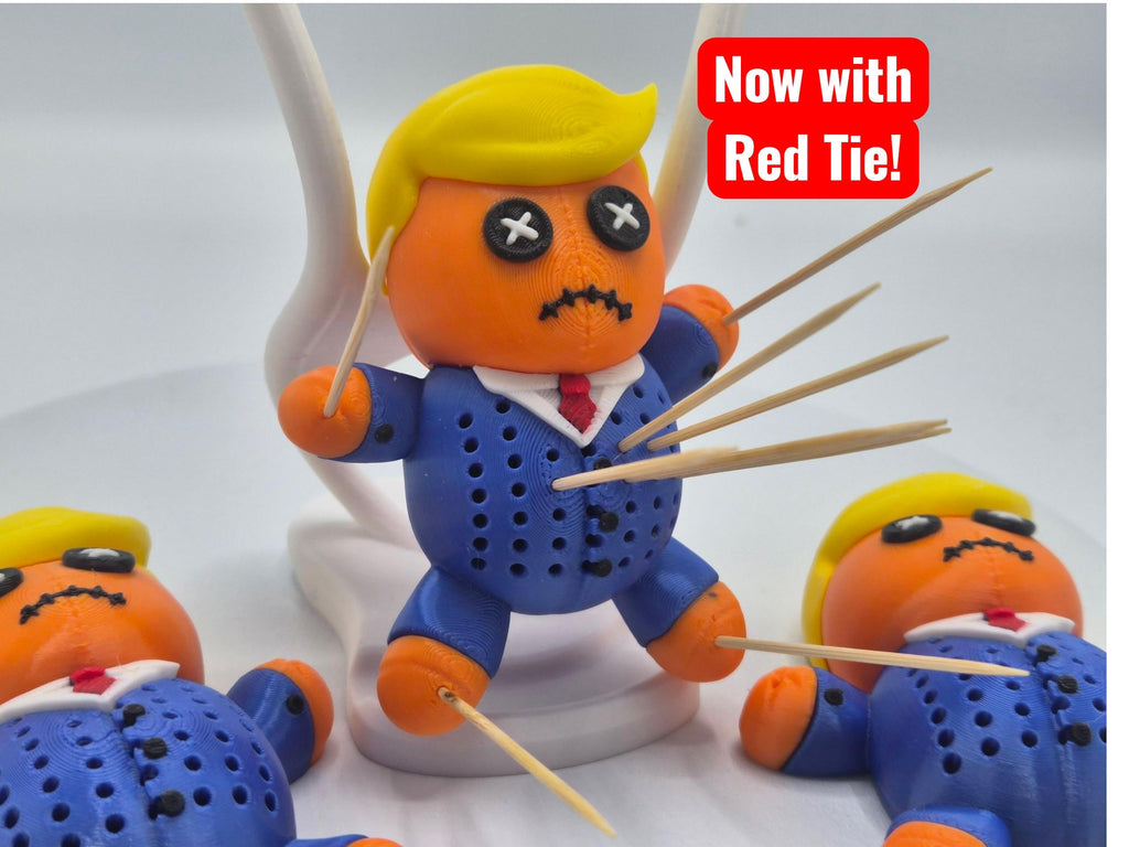 Whimsical Orange Trump Toothpick Holder - 3D Printed Voodoo Doll for a Fun Twist!