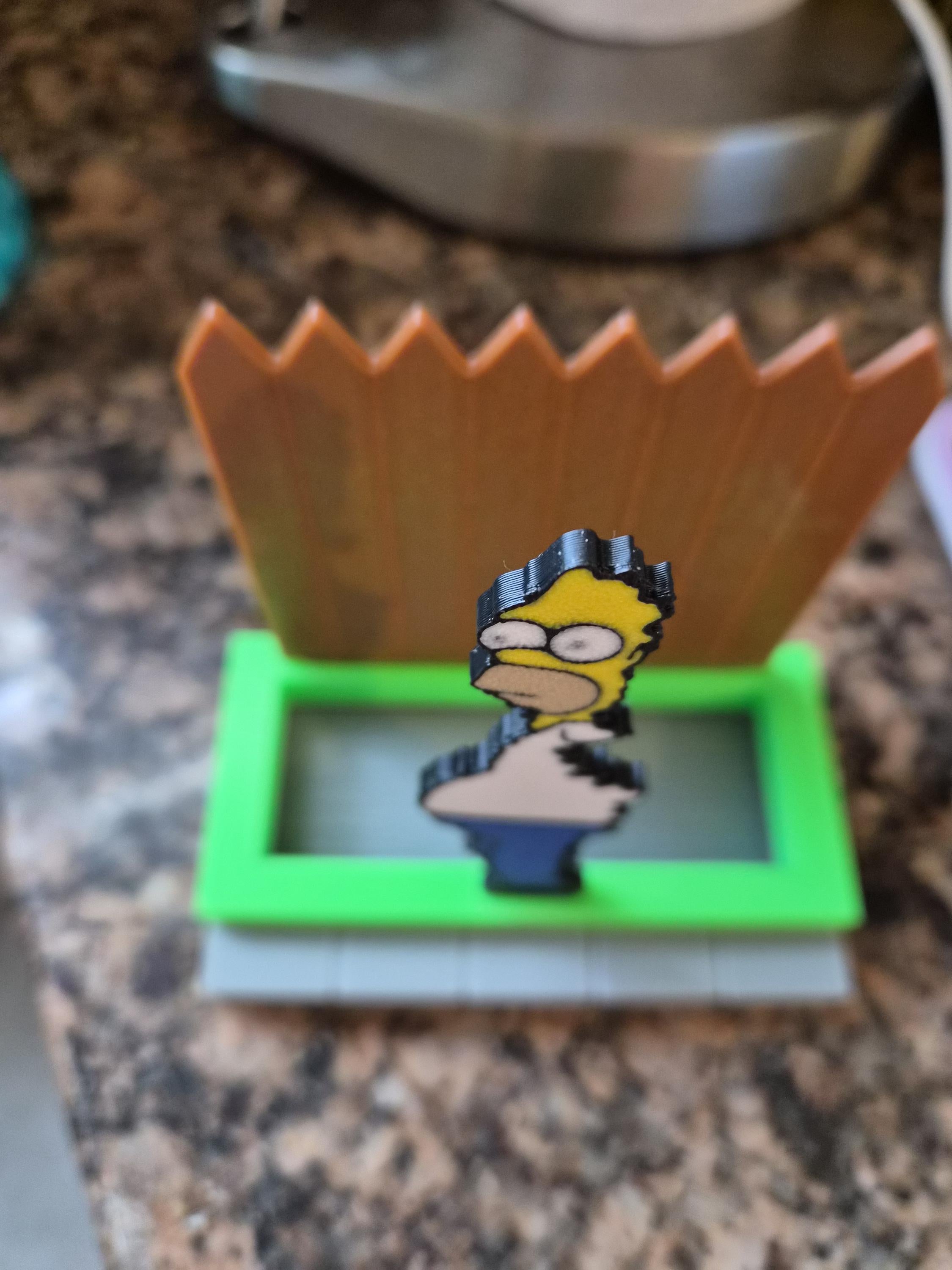 Homer Simpson Hedge Meme Sponge Holder: 3D-Printed Kitchen Decoration