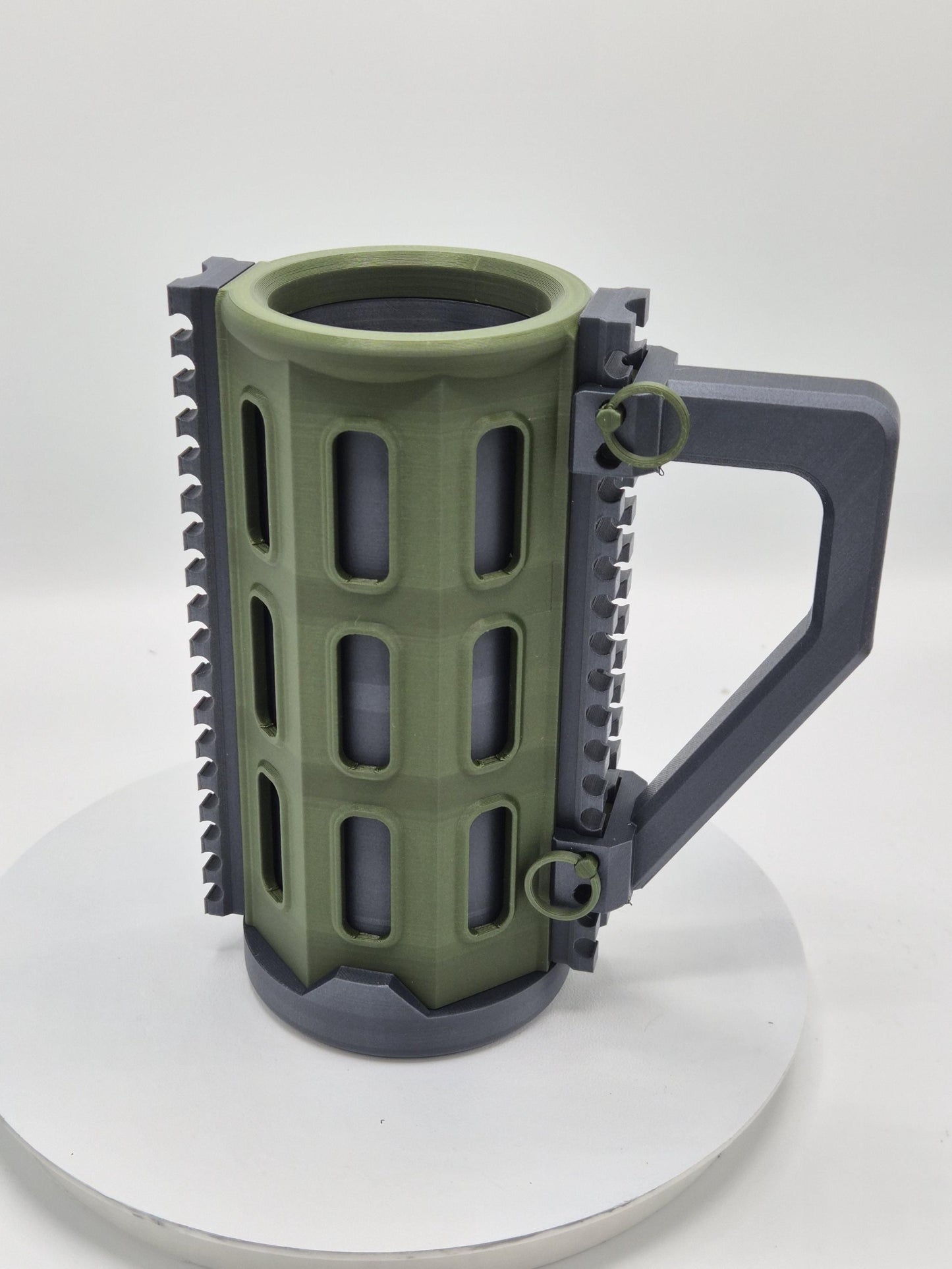Tactical Can Cozie with Picatinny Functional Rails | Carbon Fiber 12oz + 16oz Cans Plus Tacticool Accessories!