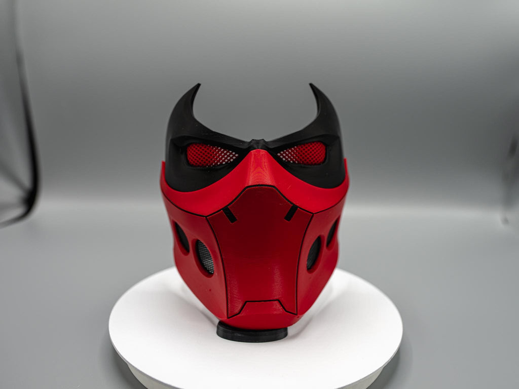 Red Hooded Outlaw 3D Printed Mask  – Redhood Cosplay Mask NEW BREATHABLE DESIGN!!