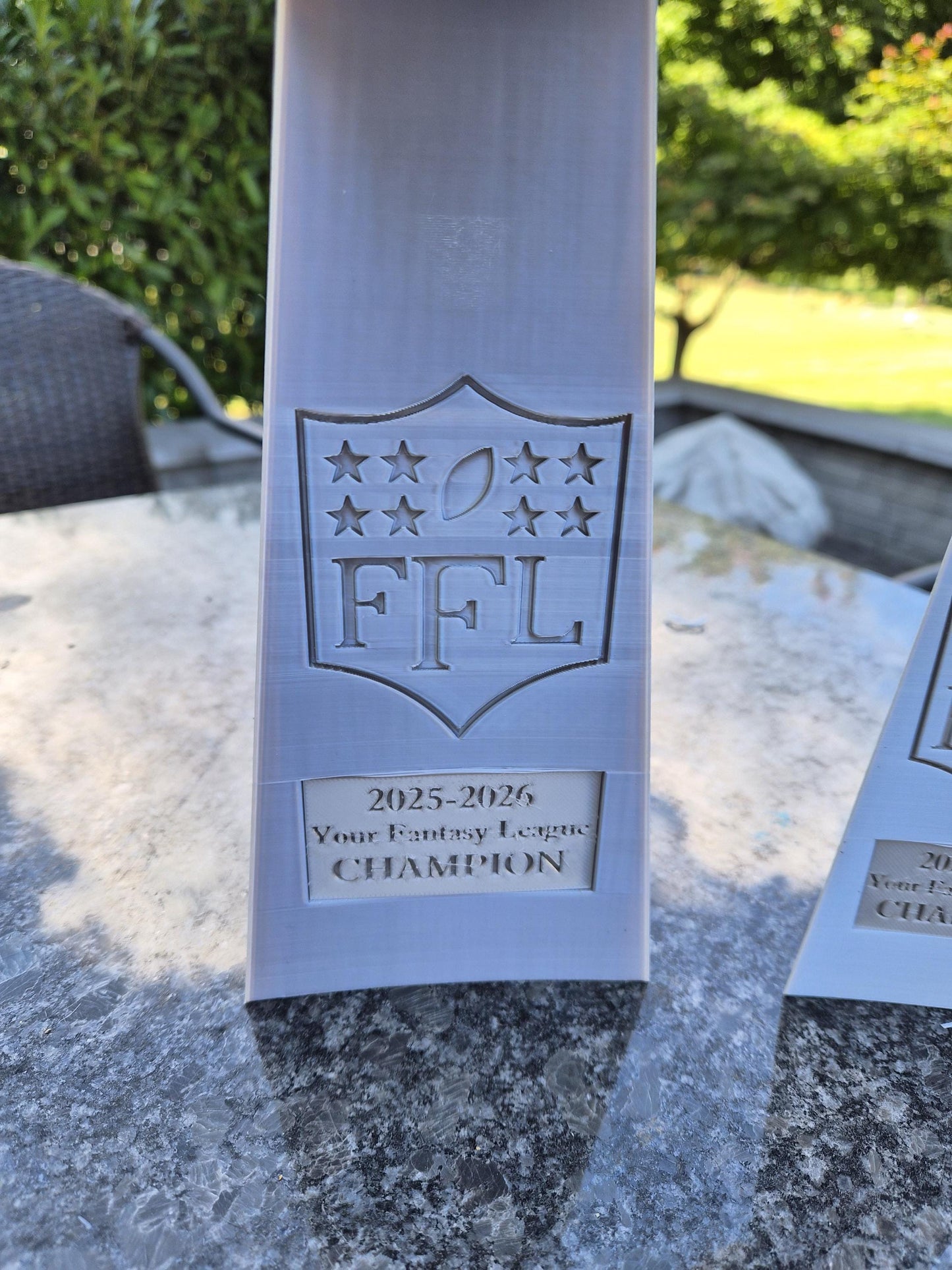 Fantasy Football 3D-Printed Trophy with Custom Winner / Year Insert