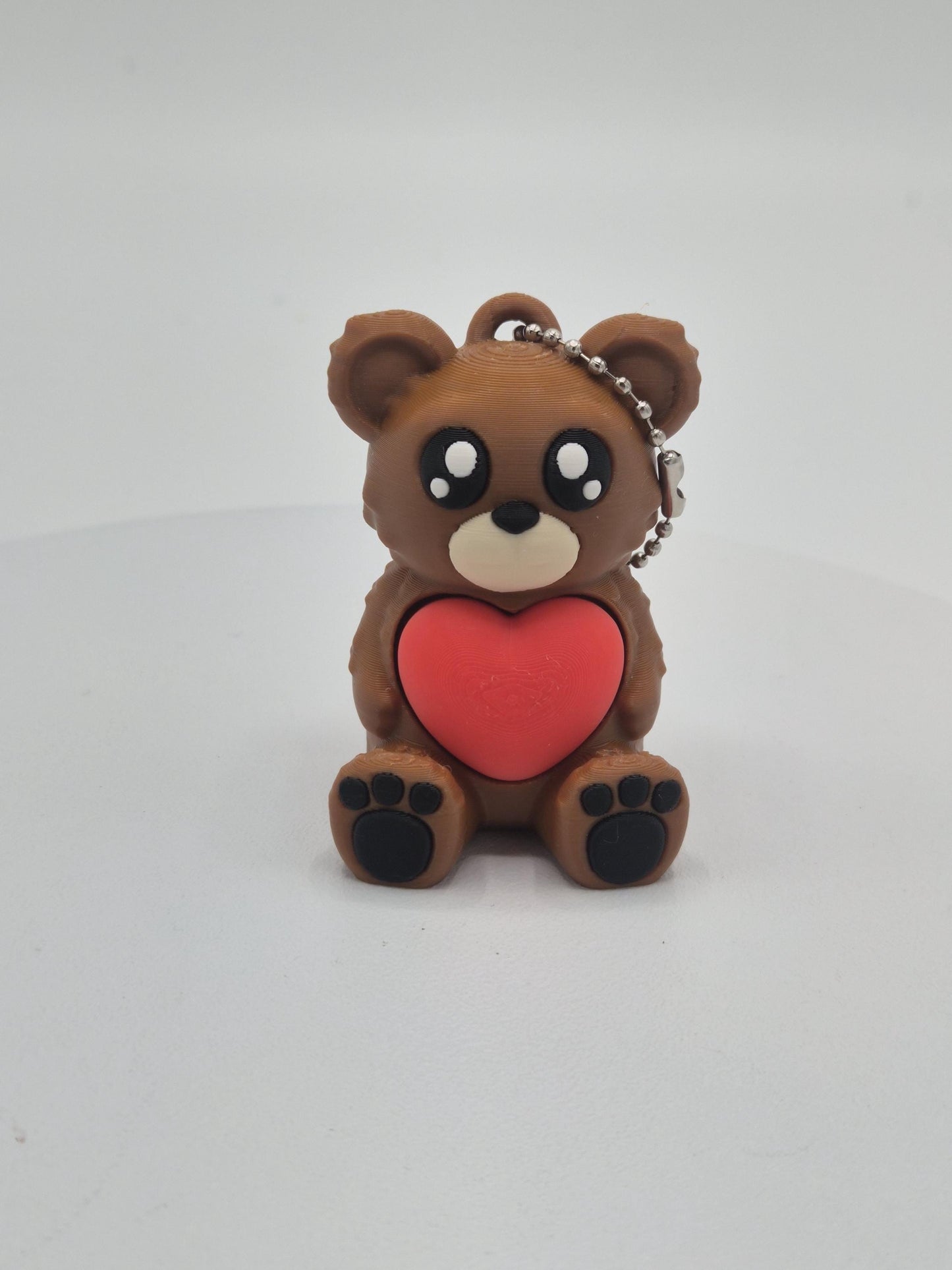 Cute Teddy Bear with Heart Fidget Clickers Keychains | Great Gift Idea!