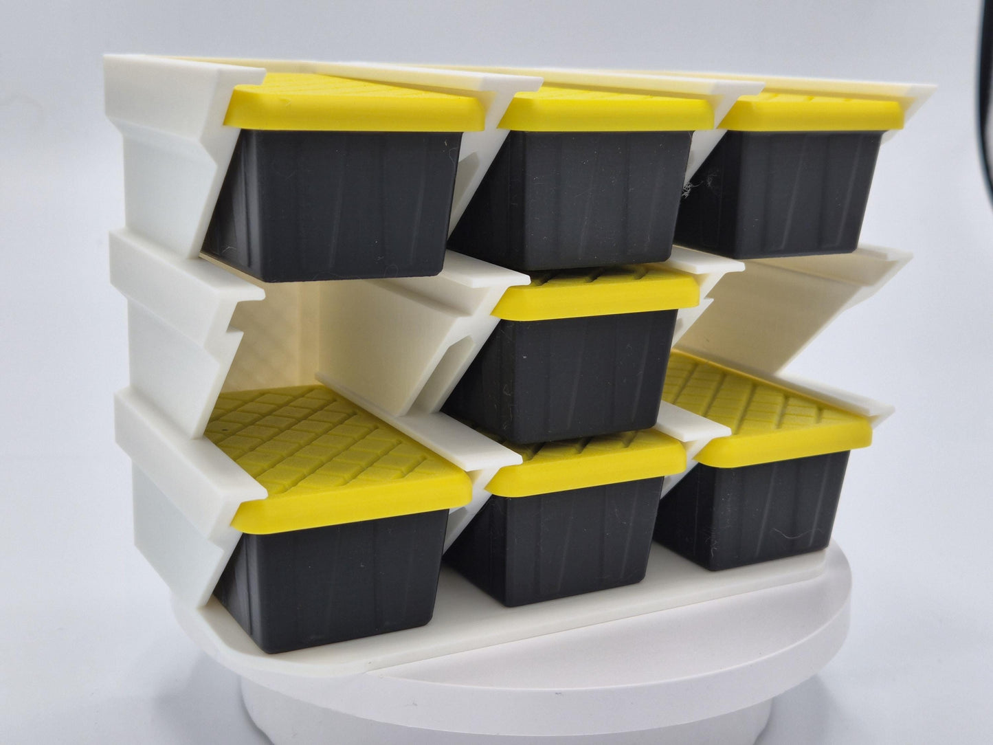 Mini Desktop HDX Storage Totes | 3D Printed with Stacker / Storage Rack Option!