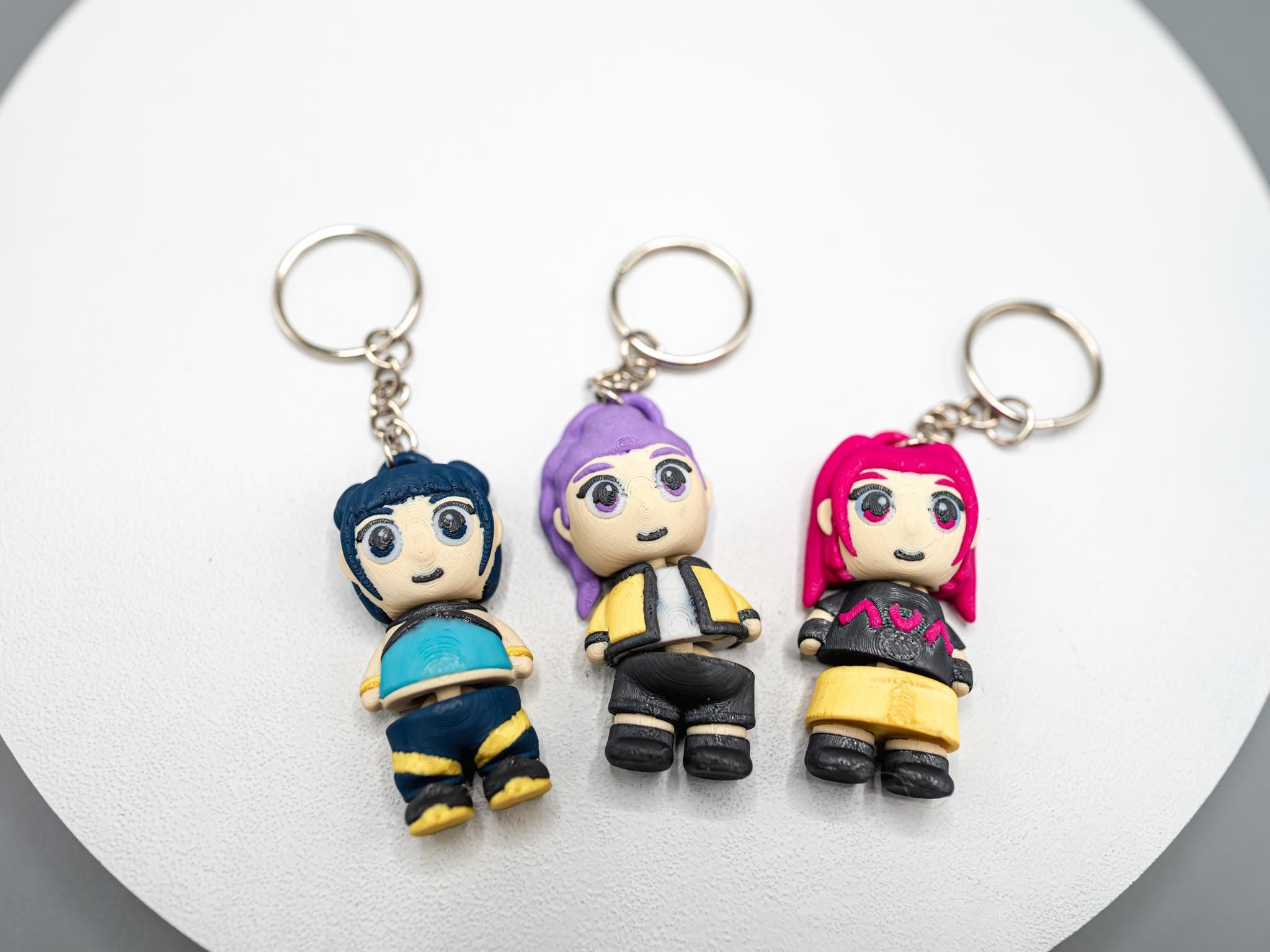 K-Pop Demon Hunter Flexi Keychains - 3 Character Set of Rumi, Mira and Zoey!