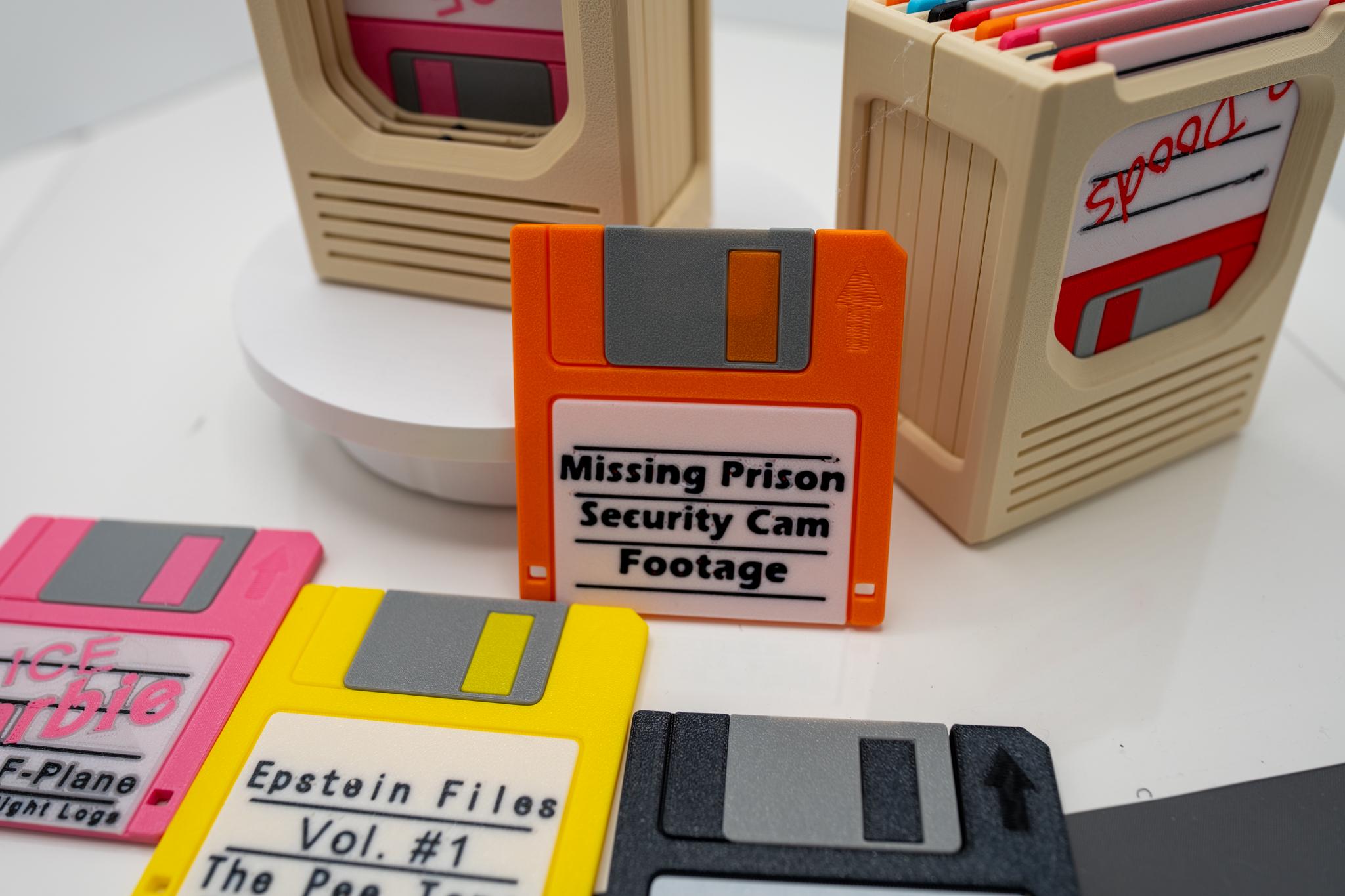 Epstein Files / Funny Political Nostalgic Floppy Disk Coasters - Working Set of 8 that Clicks!