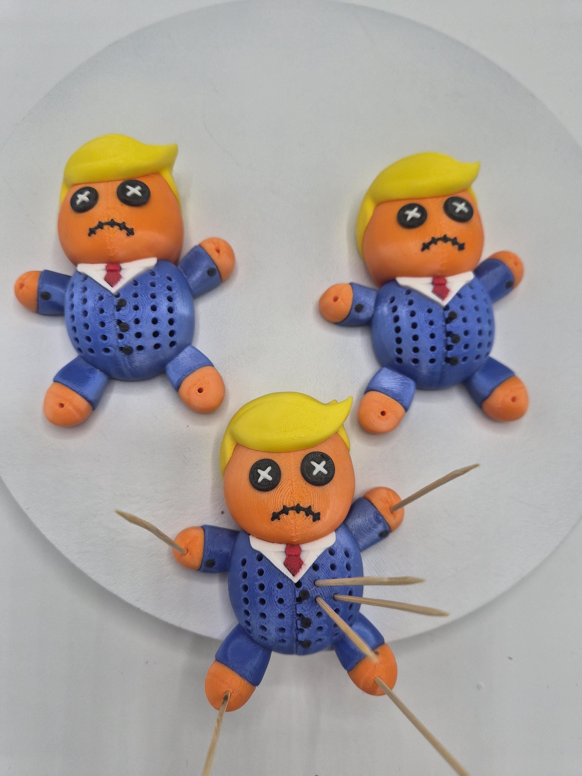 Whimsical Orange Trump Toothpick Holder - 3D Printed Voodoo Doll for a Fun Twist!