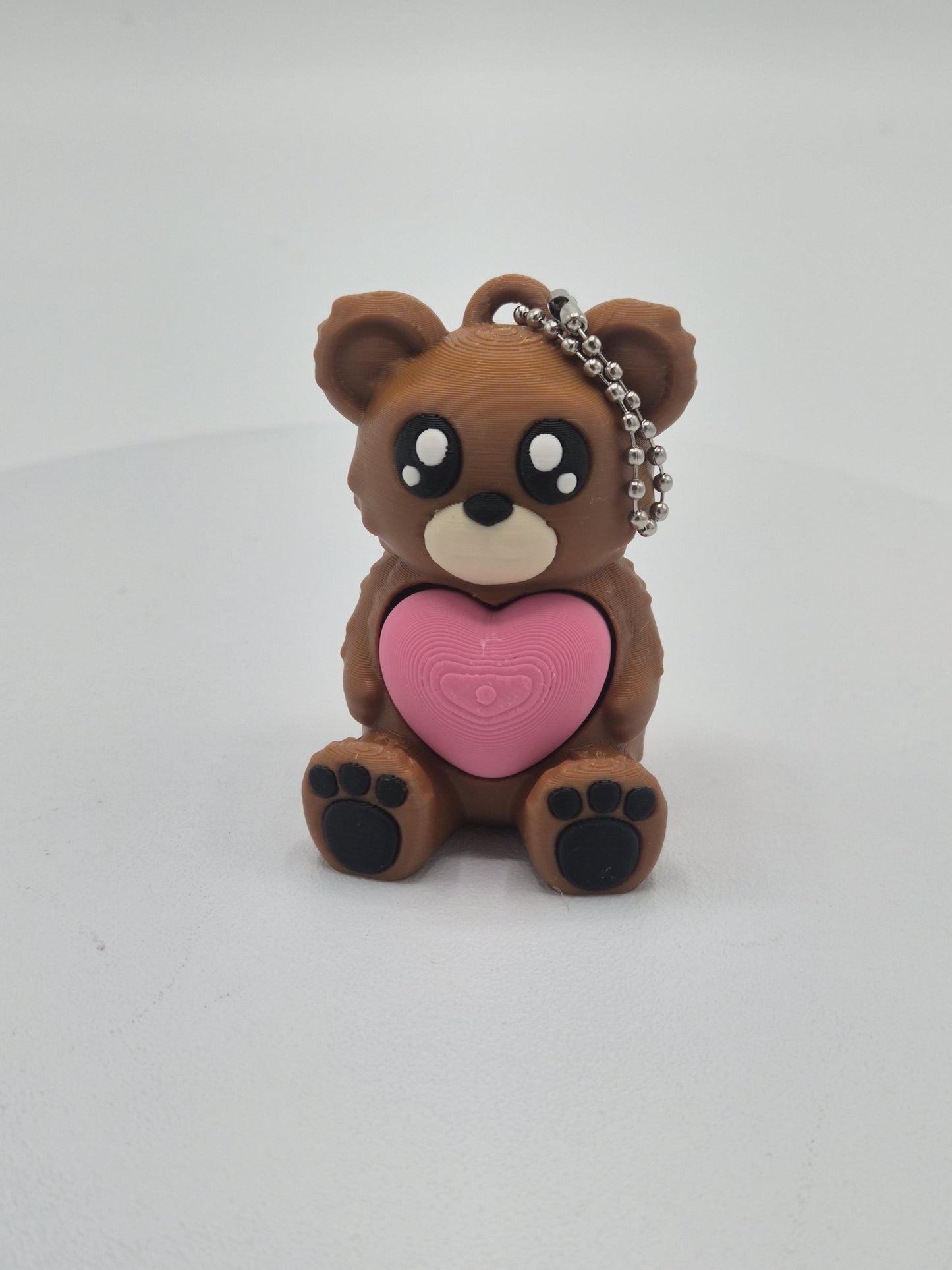 Cute Teddy Bear with Heart Fidget Clickers Keychains | Great Gift Idea!