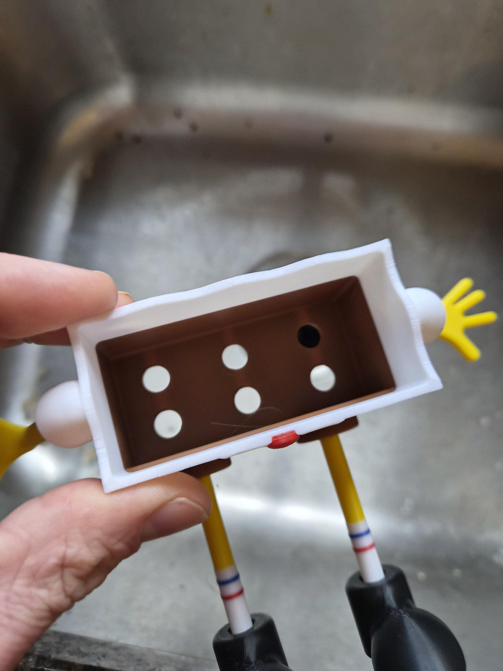 3D Printed Bob Kitchen Sponge Holder: Includes Sponge / With Drain Holes