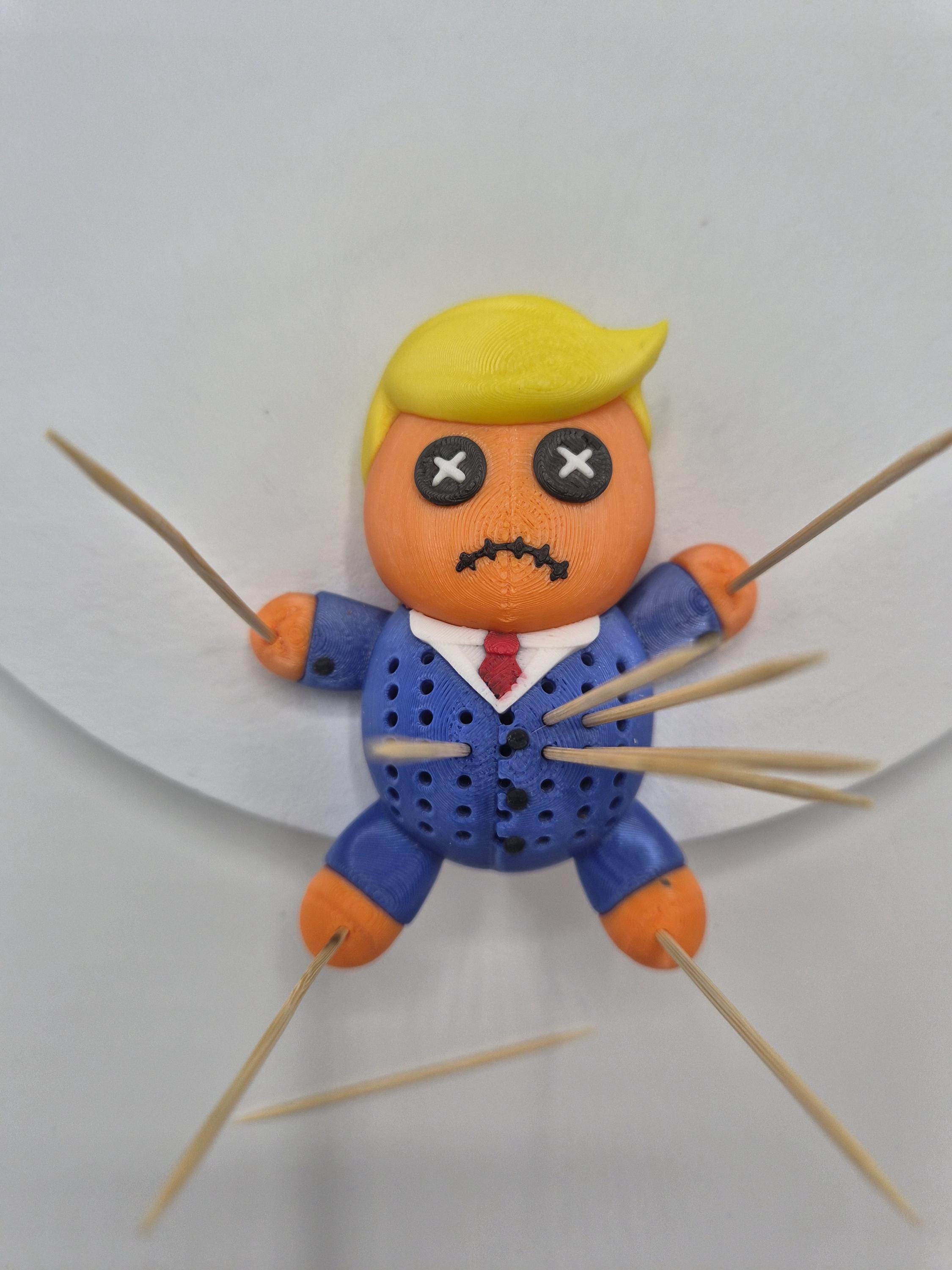 Whimsical Orange Trump Toothpick Holder - 3D Printed Voodoo Doll for a Fun Twist!