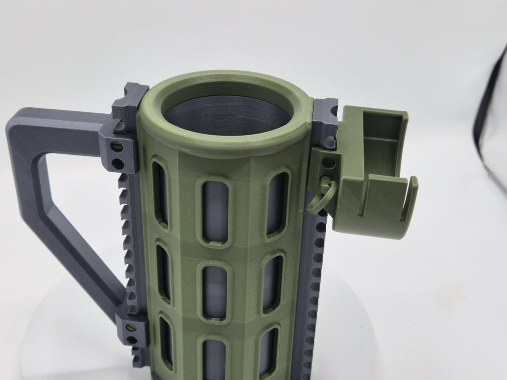 Tactical Can Cozie with Picatinny Functional Rails | Carbon Fiber 12oz + 16oz Cans Plus Tacticool Accessories!