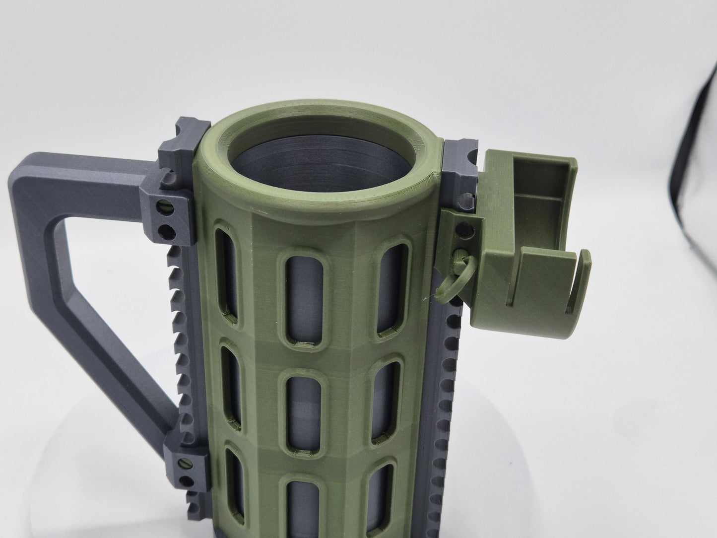 Tactical Can Cozie with Picatinny Functional Rails | Carbon Fiber 12oz + 16oz Cans Plus Tacticool Accessories!