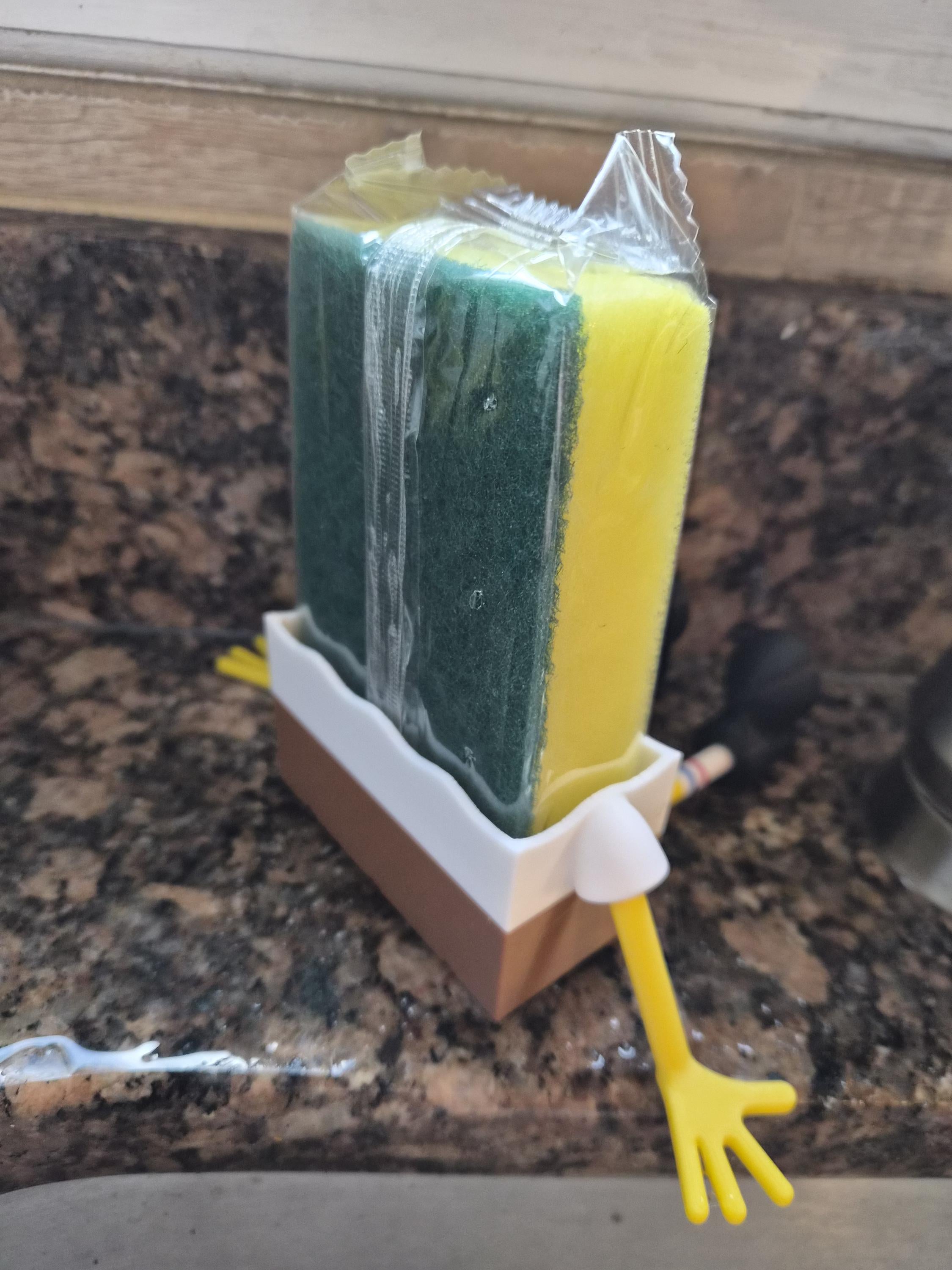3D Printed Bob Kitchen Sponge Holder: Includes Sponge / With Drain Holes