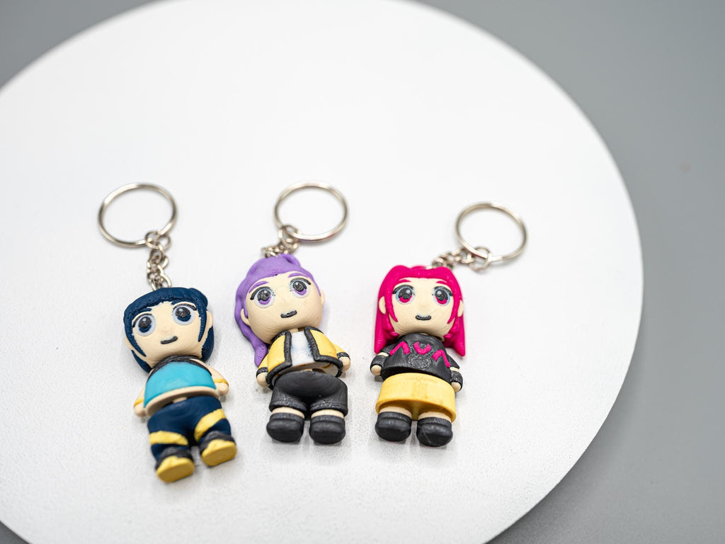 K-Pop Demon Hunter Flexi Keychains - 3 Character Set of Rumi, Mira and Zoey!