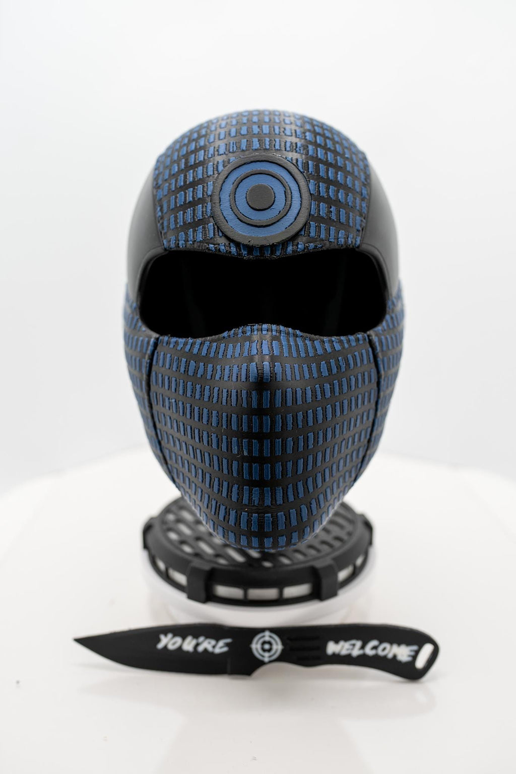 Bullseye Inspired Helmet + Free Knife - 3D Printed Cosplay / Display / Halloween