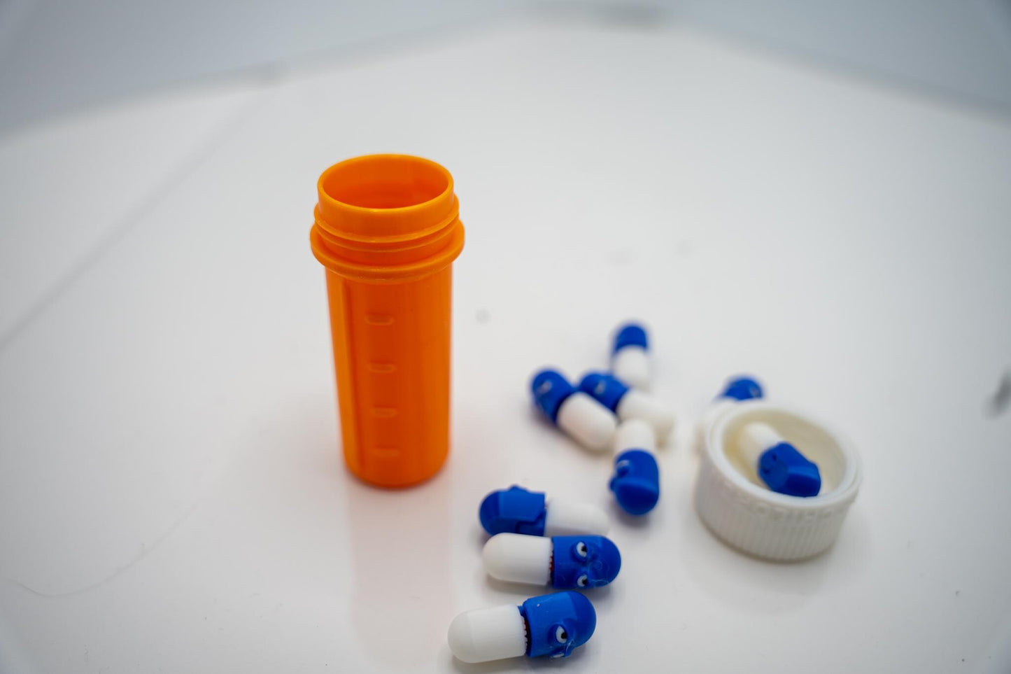Chill Pills - 4 Funny Whimsical Articulating Pills and Working Childproof Container!