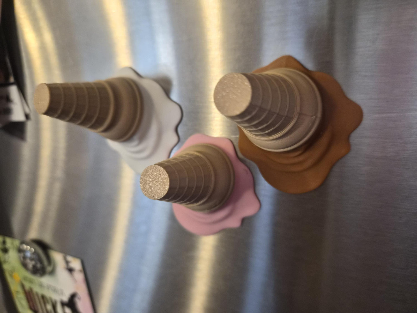 Trio of Melting Ice Cream Refrigerator Magnets - Neopolitan Flavors or Choose Your Own!