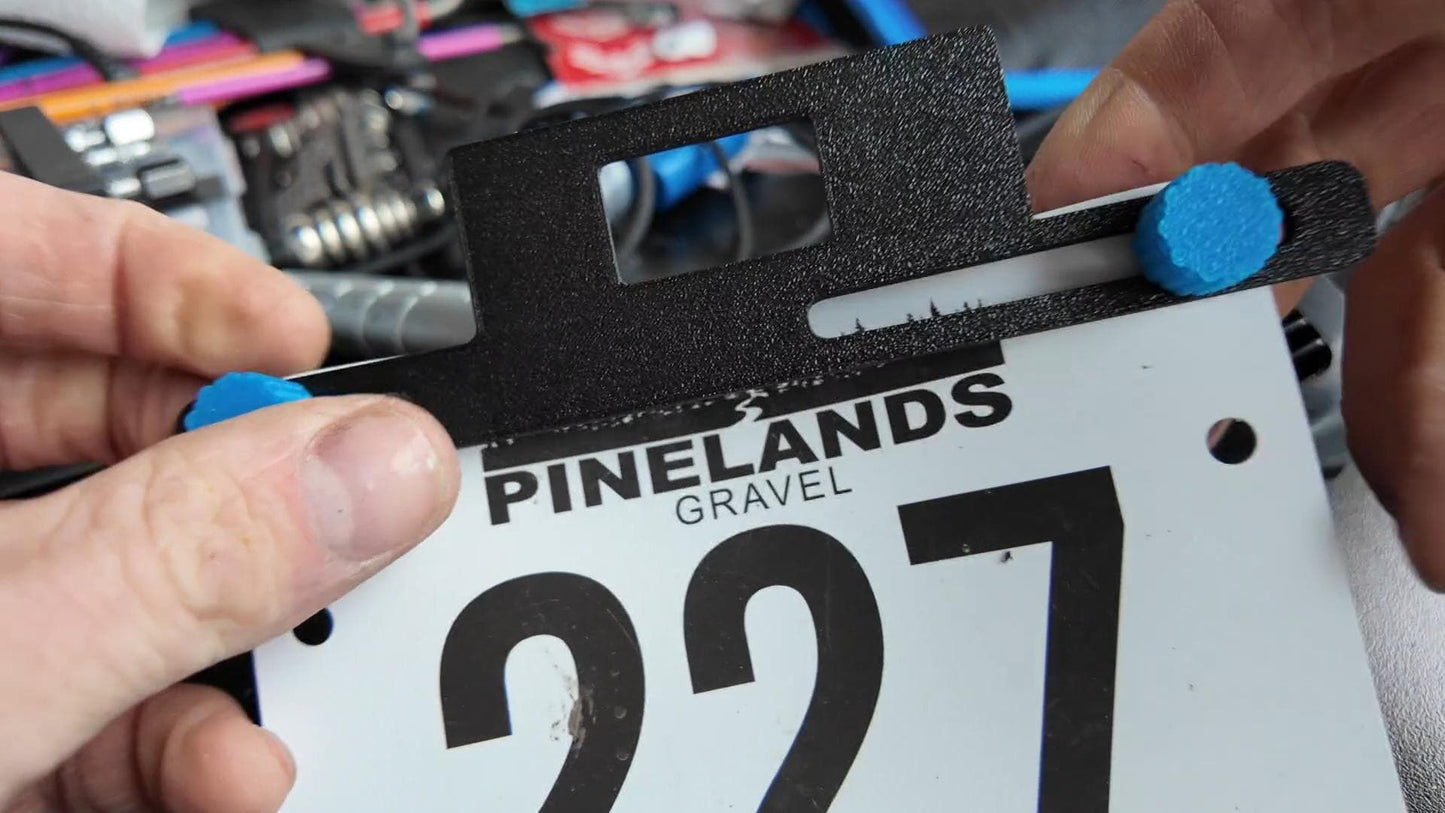 Quick Release Race Number Bracket for Outbound Lighting Detour - Mounting Bracket for Race Numbers Timing Chips - Gravel, Road, MTB Cycling