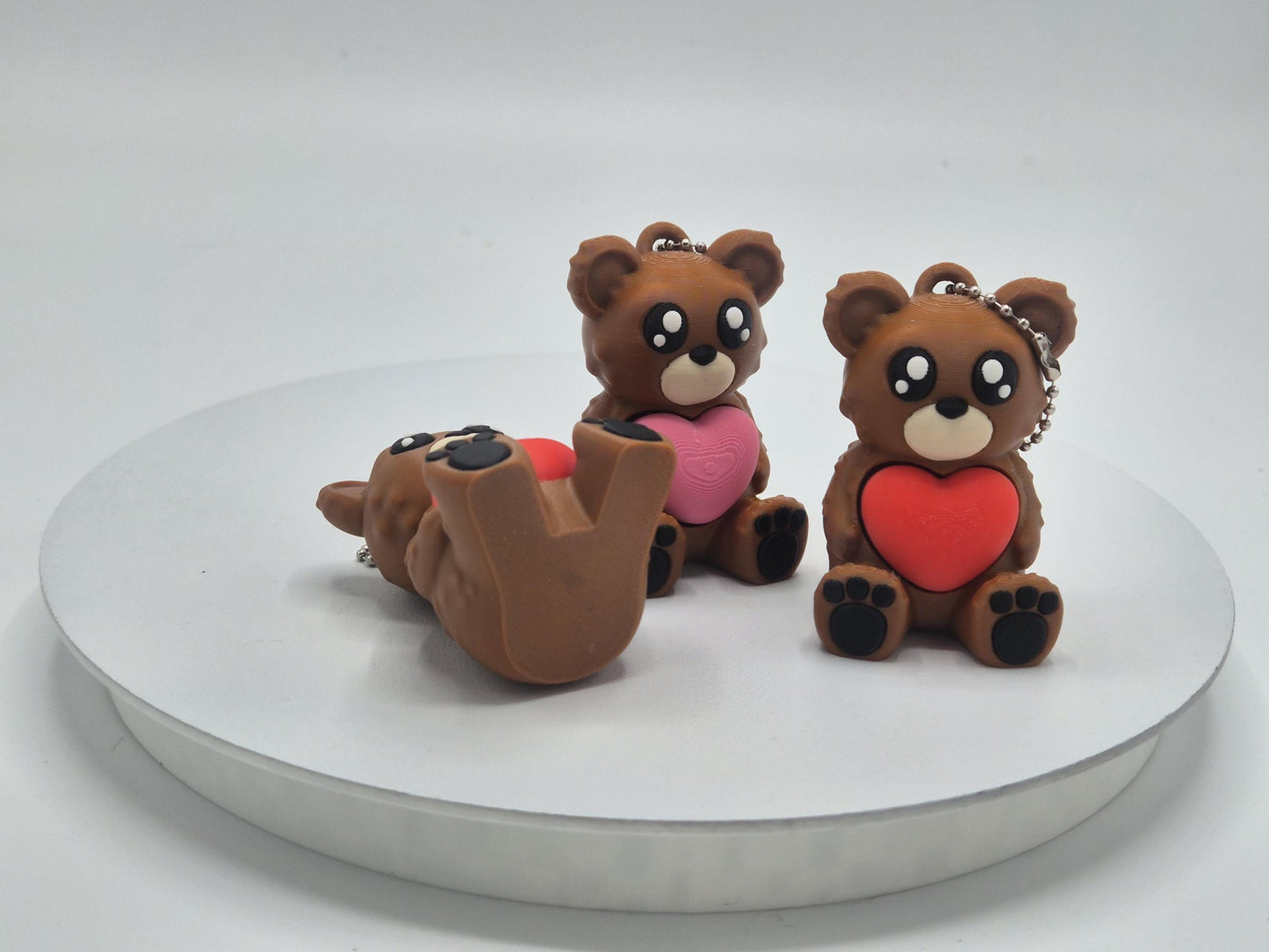 Cute Teddy Bear with Heart Fidget Clickers Keychains | Great Gift Idea!