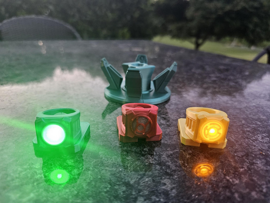 Lantern Corps - Working LED Light Up Cosplay Rings - Green Orange Red Yellow Lantern / Lanterns