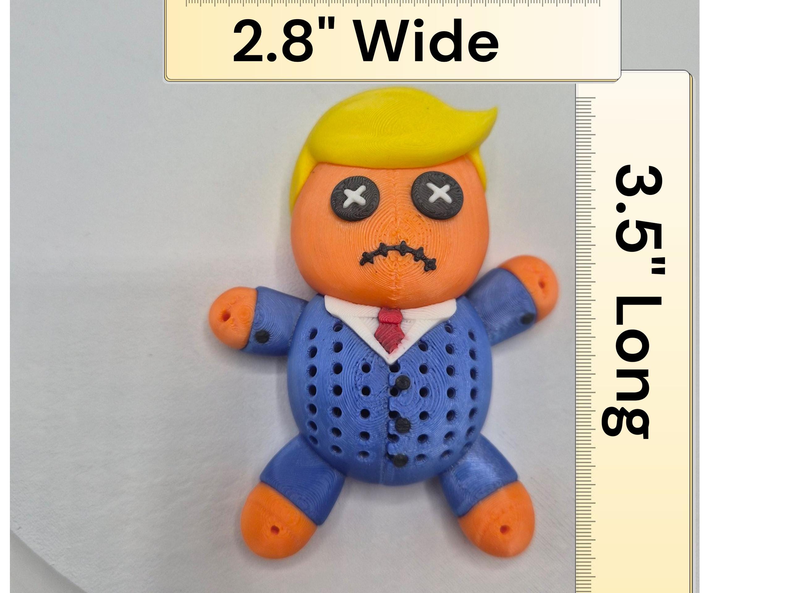 Whimsical Orange Trump Toothpick Holder - 3D Printed Voodoo Doll for a Fun Twist!