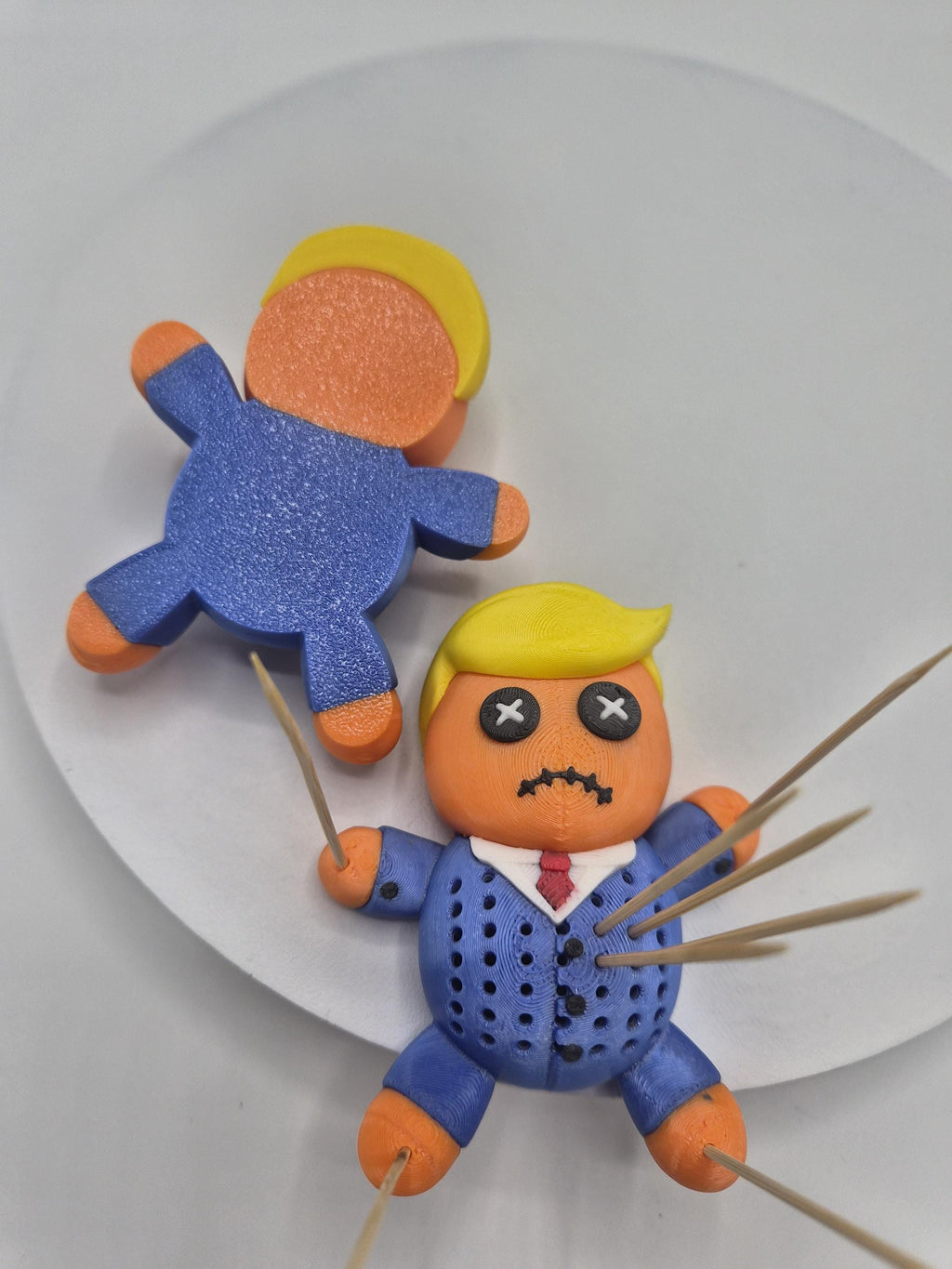 Whimsical Orange Trump Toothpick Holder - 3D Printed Voodoo Doll for a Fun Twist!