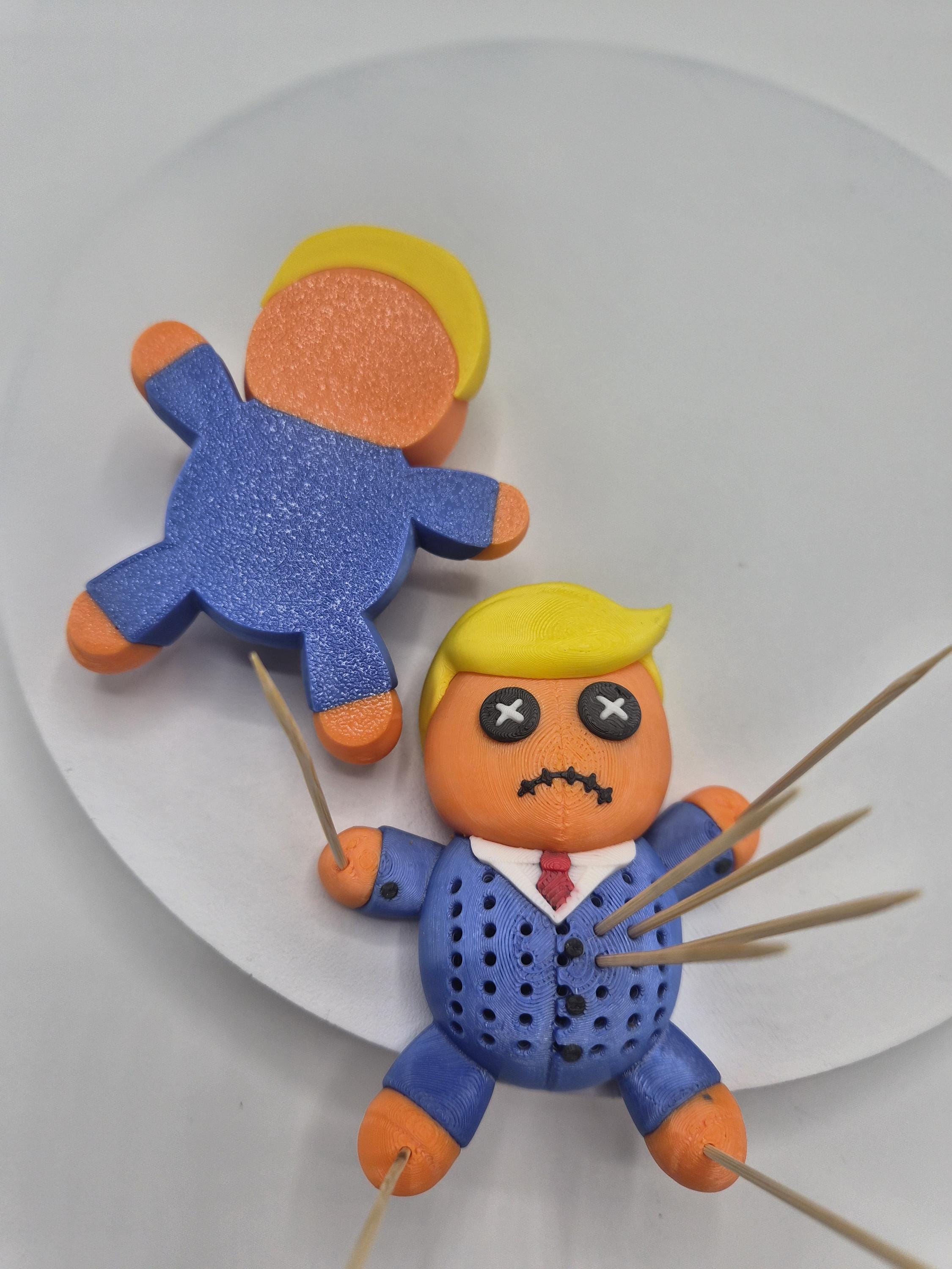 Whimsical Orange Trump Toothpick Holder - 3D Printed Voodoo Doll for a Fun Twist!