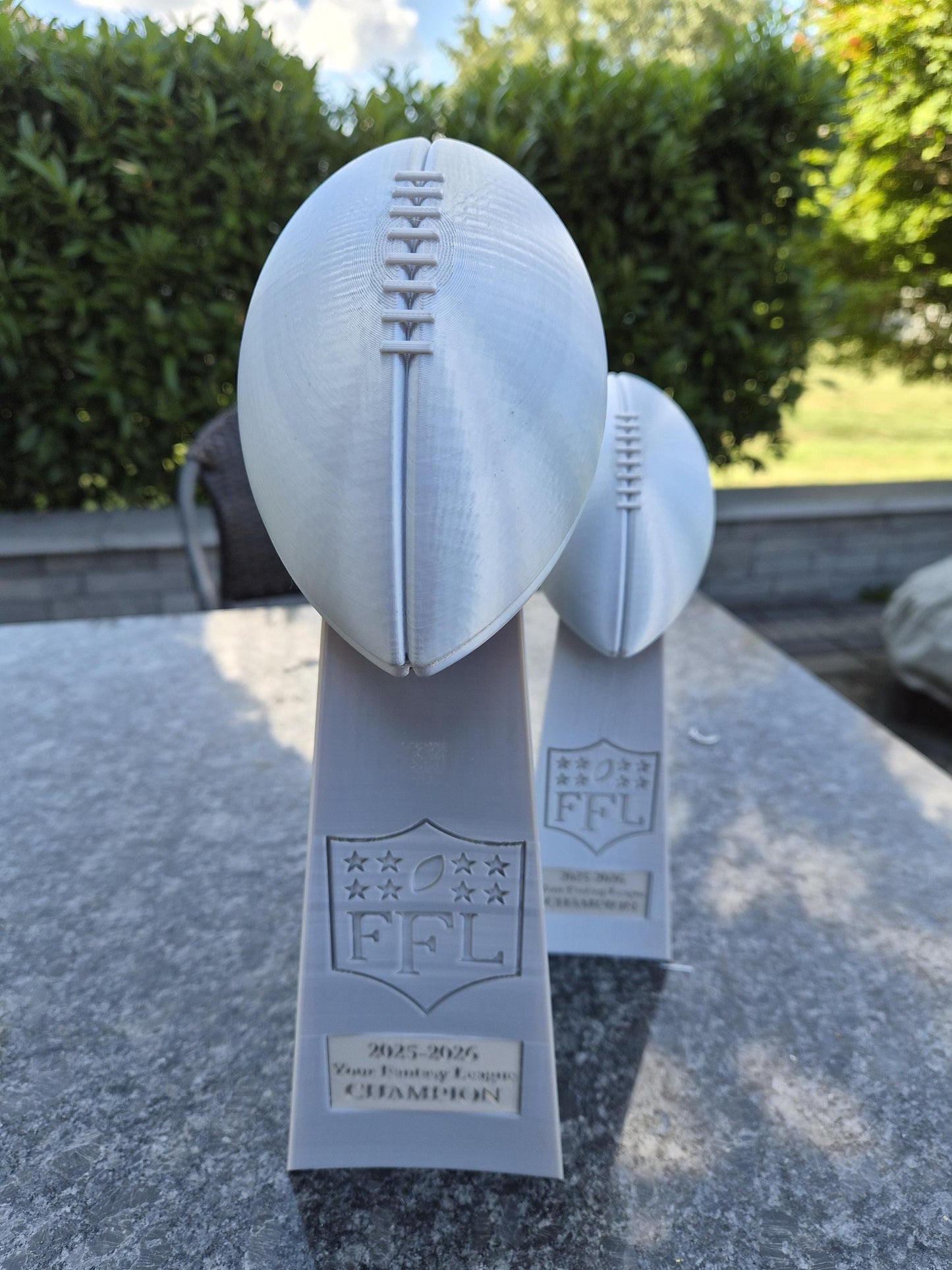 Fantasy Football 3D-Printed Trophy with Custom Winner / Year Insert
