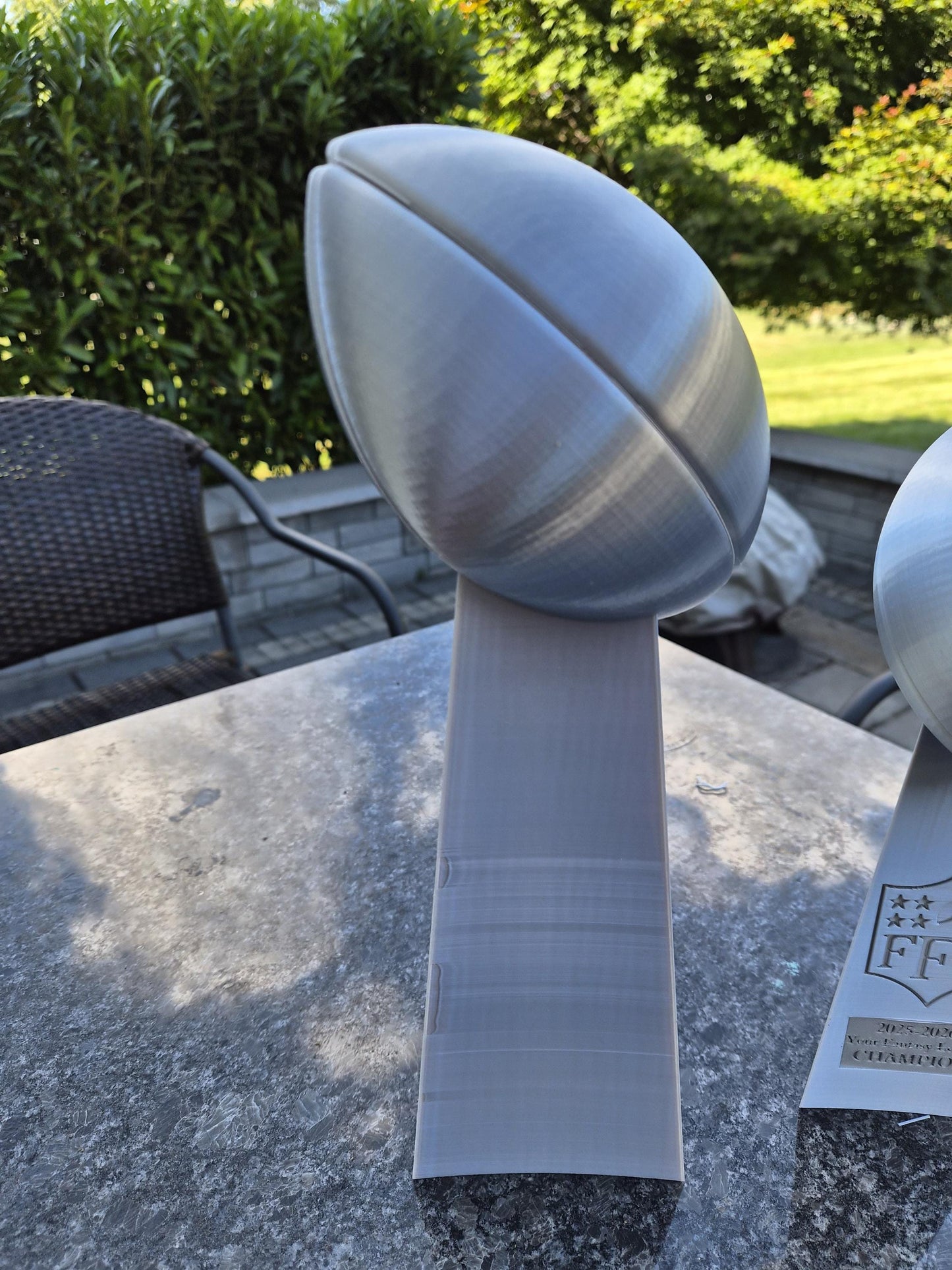 Fantasy Football 3D-Printed Trophy with Custom Winner / Year Insert
