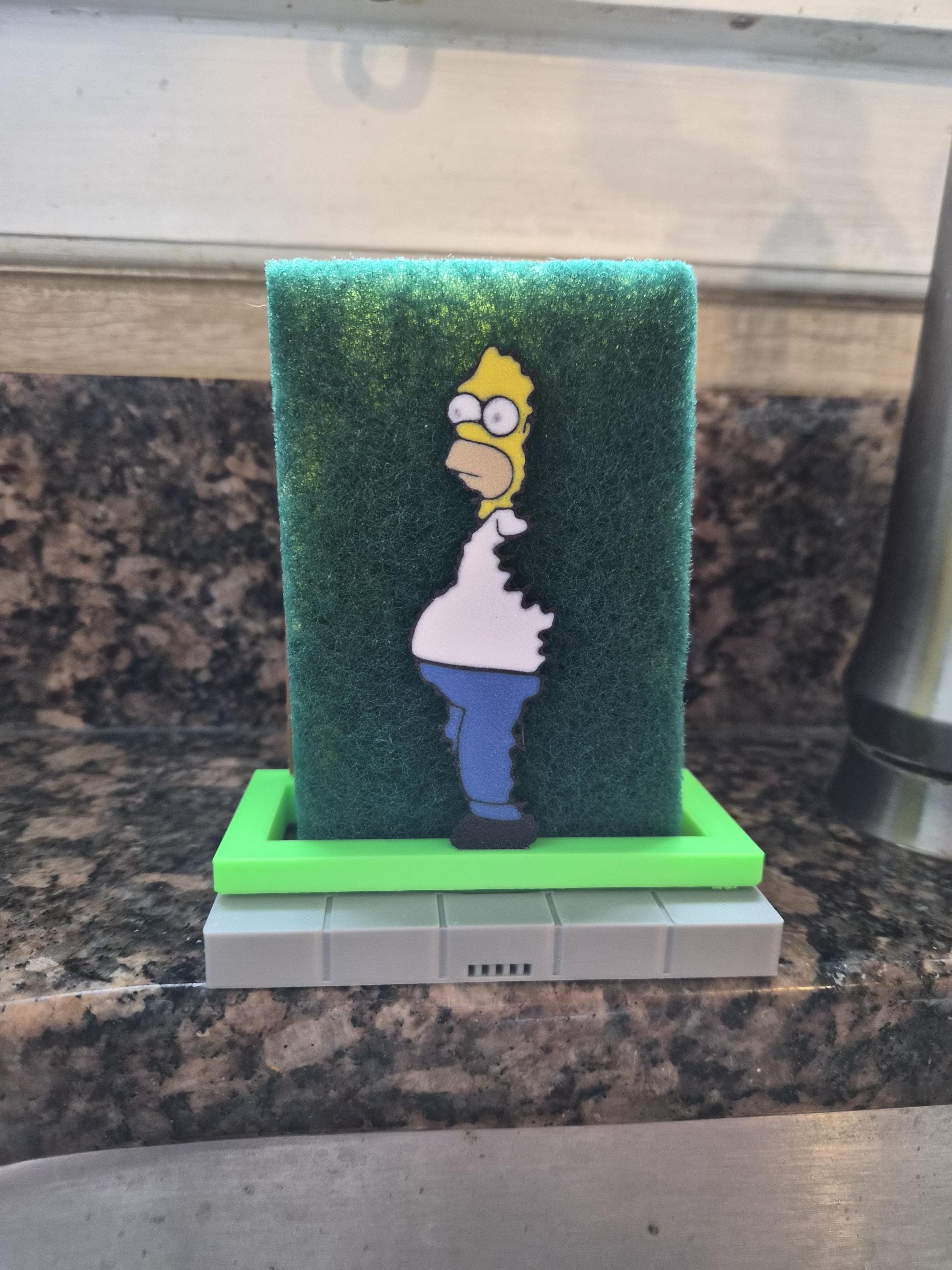 Homer Simpson Hedge Meme Sponge Holder: 3D-Printed Kitchen Decoration